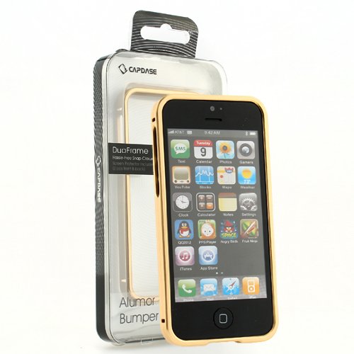 Gold Original Capdase Premium DuoFrame Alumor Bumper For iPhone 5 5S Metal Case Protection