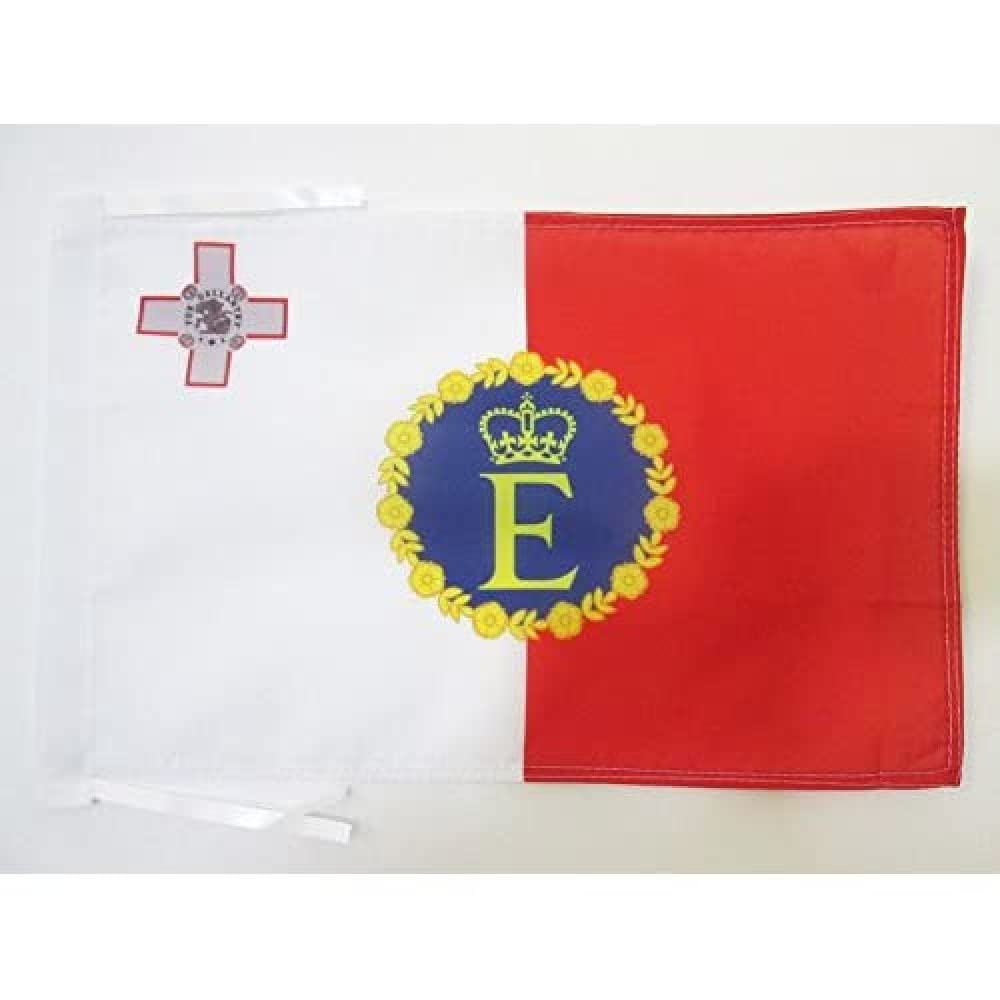 AZ FLAG - Royal Standard of Malta 1967–1974 Flag - 18'' x 12'' - 100% Polyester Queen's Personal Maltese Small Banner with Two Cords - Fade Resistant - Vivid Colors - 18x12 in - 45x30 Cm