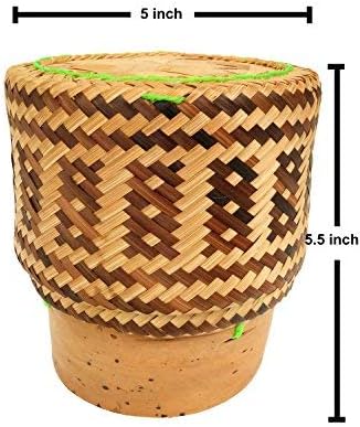 Thai Handmade Sticky Rice Serving Basket (5 inch)