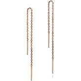 Dangle Earrings for Women,Vintage 925 Sterling Silver Jade Drop Earrings,Green Jade Drop Hanging Threader Jewelry for Valentine's Gift