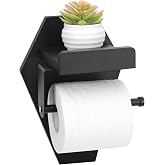 Funny Goth Coffin Toilet Paper Holder with Phone Shelf, Spooky Gothic Wooden Bathroom Wall Mount Towel Decor for Halloween, Classic Black (1-Pack)