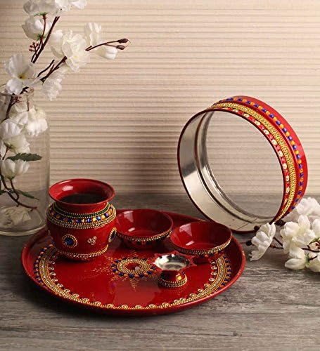 karva chauth puja thali