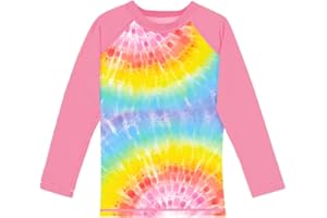Remimi Unisex Kids Rash Guard Long Sleeve SPF 50+ Tie Dye Sun Shirt 3-12 Years