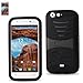 Reiko Silicon Case + Protector Cover for Blu life one L120 with horizontal kickstand - Retail Packaging – Black