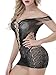 FasiCat Women's Mesh Lingerie for Women Fishnet BabyDoll Mini Dress Free Size Bodysuit Black6