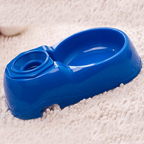 ttnight Pet Dog Puppy Cat Automatic Water Dispenser Food Dish Bowl Feeder (Blue)