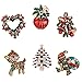 JUNKE Diamond-Bordered Christmas Jingle Bells/Tree/Santa/Deer/Wreath/Hat/Boots/Apple Brooch Crystal Rhinestone Pin Badge Brooches Xmas Gifts Christmas Ornaments