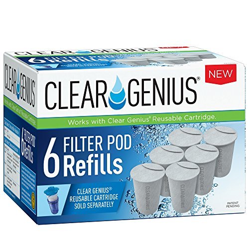 Clear Genius Filter Pod Refills (Pack-6) SR-6, Includes 6 Filter Pod Refills, Each Filter Pod Lasts For 2 Months
