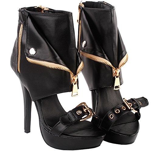 SHOW-STORY-Punk-Stud-Buckle-High-Heels-Stilettos-Pumps-with-Zipper-Bootie-SandalLF30103