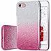 MILPROX iPhone 7 iPhone 8 Shiny Glitter Sparkly Case Slim Premium 3 Layer Hybrid Protective Soft Case for iPhone 7/8 Case - Pink Gradient