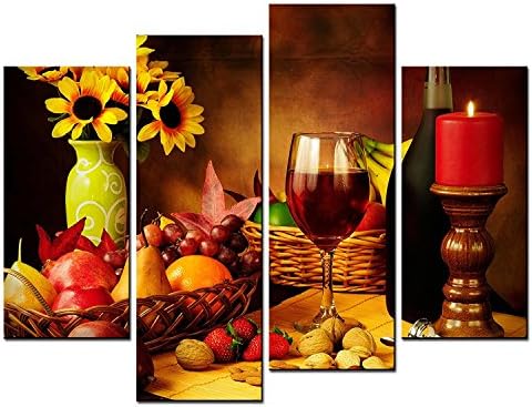 Large Giclee Canvas Print Fruit On The Desk Romantic Candlelight Dinner Wall Art Painting Pictures Prints On Canvas Paintings For Home Wall Decor Ready To Hang