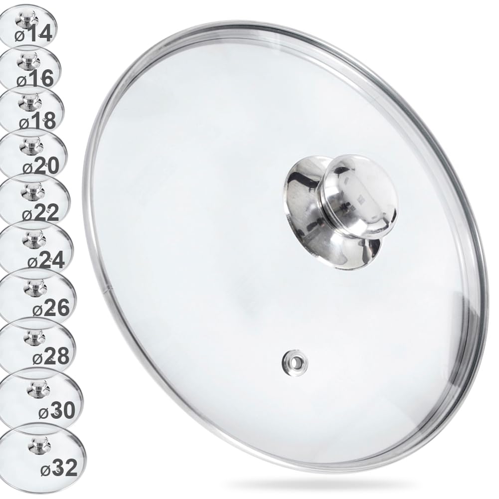 Poklice Sklo 30 cm Držadlo Nerez