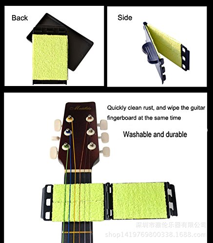 Elrido Guitar String Cleaner Scratch-Free Felt Design General Care(Yellow Color)
