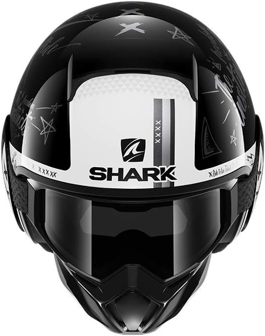 STREET DRAK TRIBUTE RM KAW capacete de motocicleta, Preto/Branco, XS