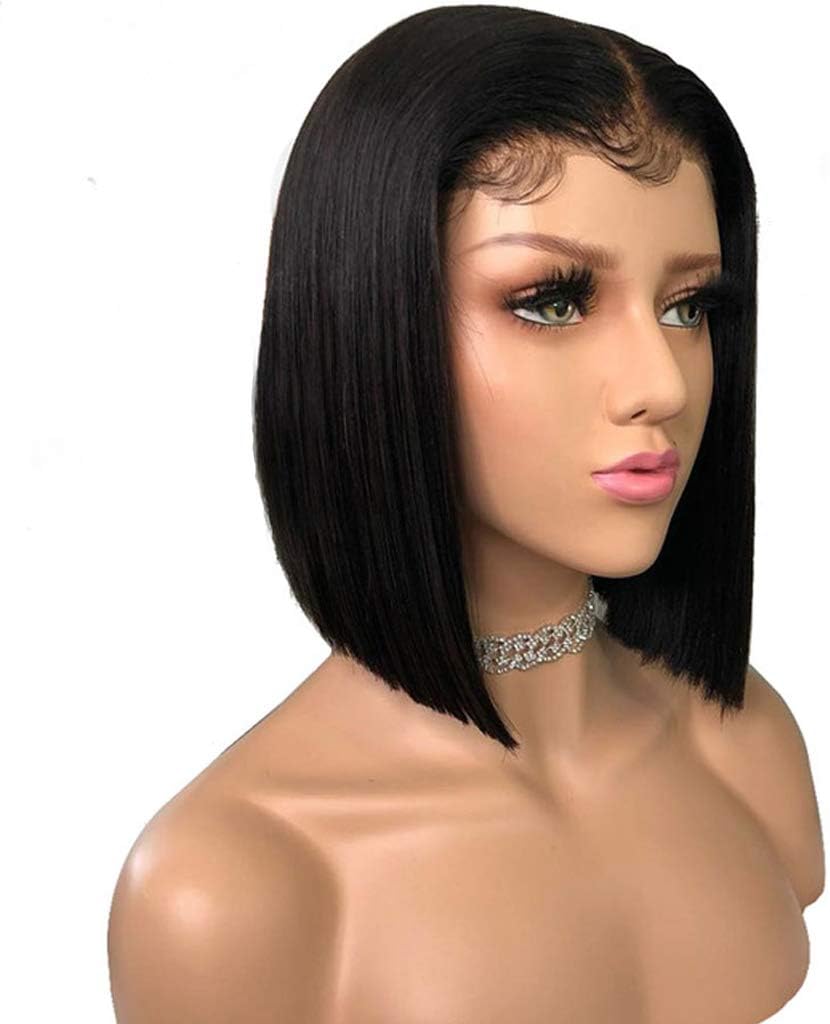 Nobel Hair Human Hair Lace Front Wigs For Black Women Brazilian Virgin Human Hair Short Bob Wigs Straight Glueless Lace Wig 12Inch 150% Density