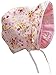 N'Ice Caps Baby Girls Solid to Print Reversible Sun Bonnet (Newborn, Pink/Pink Print)