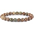 Justinstones Gem Semi Precious Gemstone 8mm Round Beads Stretch Bracelet 7 Inch Unisex