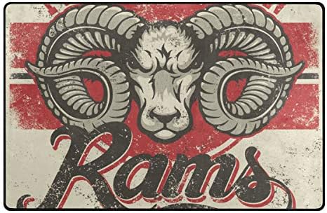 KAIHONG Rams Totem Area Rugs Polyester Doormat for Bed Living Room 31 x 20 inch