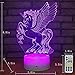 3D Night Light Lamp Unicorn Light-3D Illusion Night Light Remote Control-Night Light for Boys/Kids/Girls/Babies/Children Bedrooms Gifts for Holiday Birthday(Unicorn)