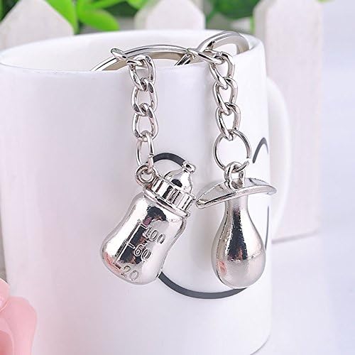 ChuangYi Cute Couple Keychain Love Detachable Keychain Key Ring-Feeding bottle