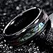Vakki 8mm Abalone Shell Tungsten Rings for Men Women Black/Silver/Rose Gold Wedding Bands Faceted Edge Comfort Fit Size 5-14