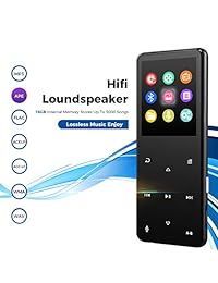 GeekSpark   Reproductor de MP3 con Bluetooth, 16 GB, portátil, deportivo, metal, sin pérdidas, compatible con radio FM, grabadora de voz, podómetro, vídeo, libro electrónico con auriculares y brazalete