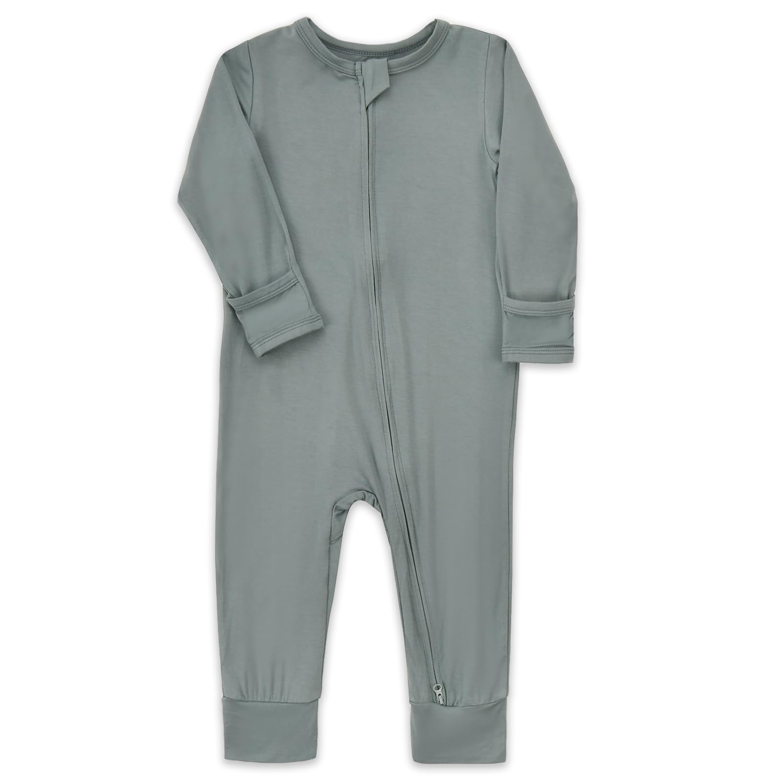 Aablexema Baby Footless Pajamas Zipper with Mitten, Rayon from Bamboo, Infant Long Sleeve Romper Pjs