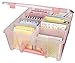 ArtBin 6990AG Super Satchel Double Deep, Portable Art & Craft Organizer with Handle, [1] Plastic Storage Case, Translucent Coral