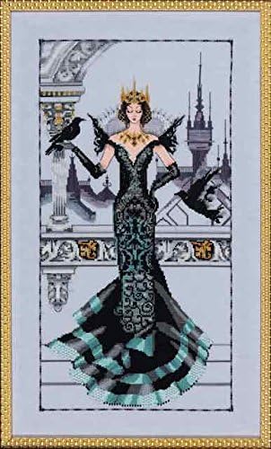 Raven Queen AIDA Kit Beaded Counted Cross Stitch by Nora Corbett Mirabilia Designs MD139 (Bundle: Chart, Fabric, Beads, Braid, Cable, Silk Floss)