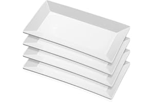 Yedio Porcelain Rectangular Dinner Platters, 9.75 Inch Rectangle Serving Plates for Sushi, Snacks, Cake, Meat & Appetizers, S