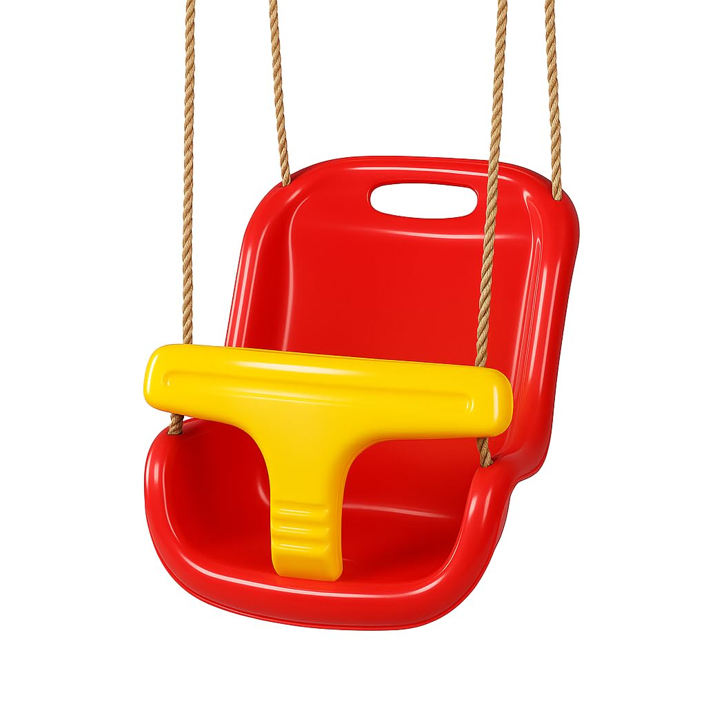 Outdoor Baby Swing Seat Attachment for Garden with Safety Strap and Adjustable Ropes - High Backed Toddler Swing Seat Attachment - Garden Climbing Frame Accessories