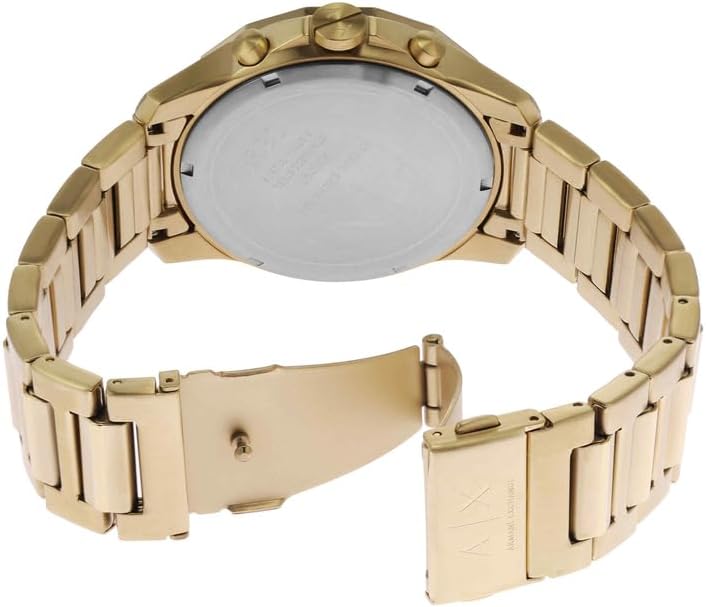Gold Tone Watch for Men, Quartz Chronograph Movement and 44mm Case Size with Stainless Steel Strap