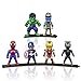 Action Figures, Anime Figures, Mini Action Figures for Boys, 6 Pack Hero Series Set Figures with Bases, PVC Figure Doll with 6 Popular Classic Characters Figures Ages 3 and up