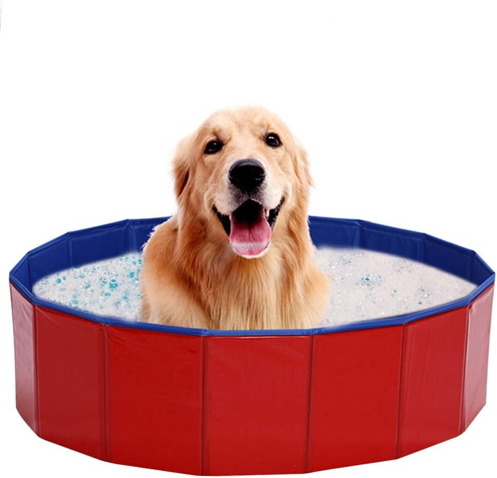 SURPCOS Foldable Dog Pool - Folding Dog/Cat Bath Tub - Collapsible Pet Spa Whelping Box