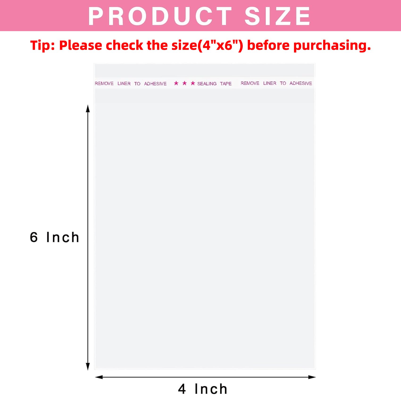 Morepack Clear Self Sealing Cellophane Bags,4x6 Inches 200 Pcs Cookie Bags Resealable Cellophane Bag for Packaging Cookies, Candy and Products