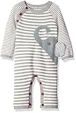 Mud Pie Baby ' Elephant Striped Sweater One Piece Playwear, Gray, 3-6 Months
