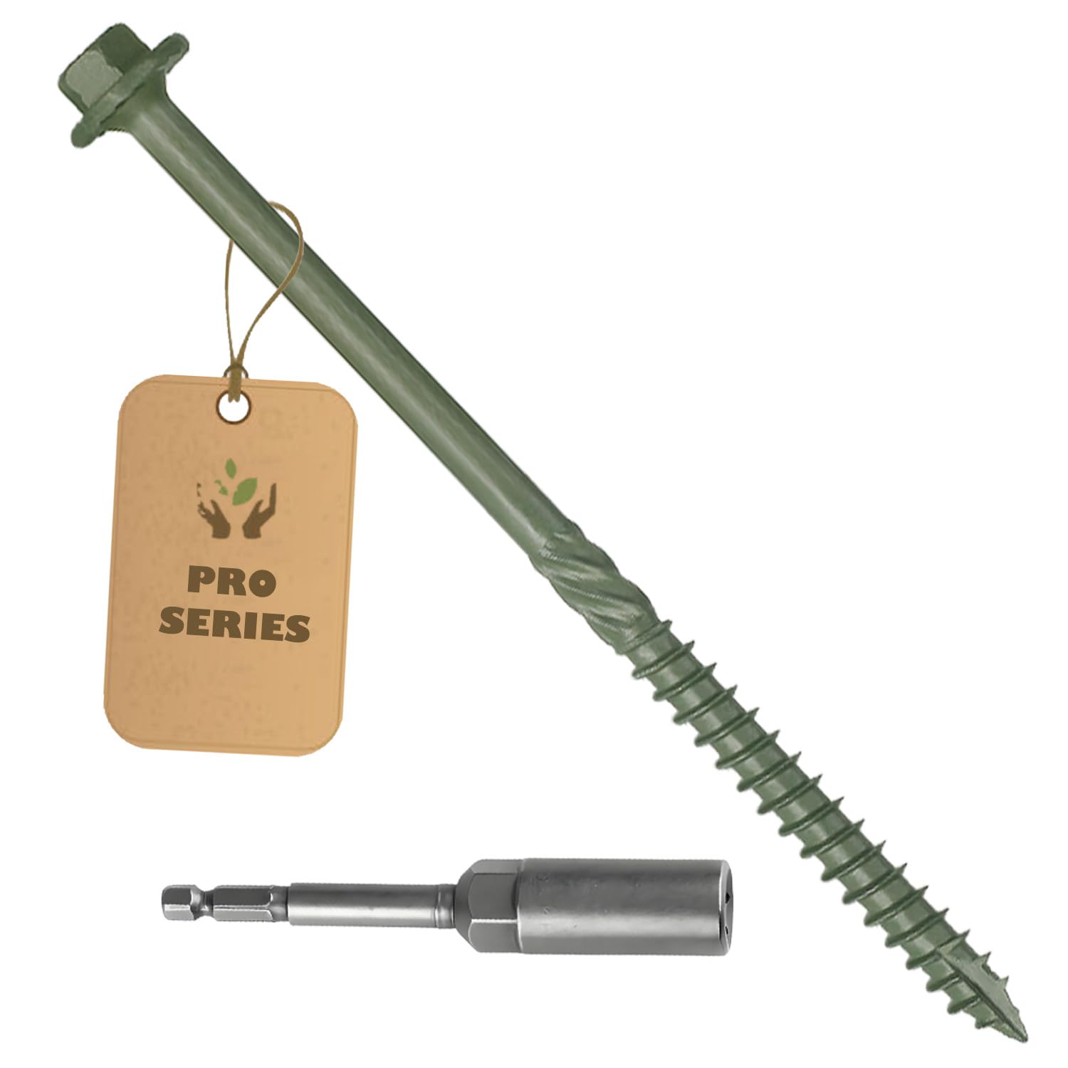 Photo 1 of 40PCS Timber Screws #14 X 10 Inch Heavy-Duty Green Coated, Exterior Lag Structural Wood Screws for Landscaping, Construction, Beams & Pole Barns, 1500-Hour Salt Spray Tested, Includes Hex Socket