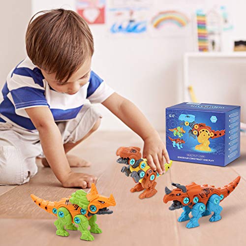 Tacobear 3er Dinosaurier Montage Spielzeug mit Schraubendreher Kinder DIY Baustelle Spielzeug STEM Spielzeug Geschenke… – Bild 8
