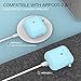 OULUOQI for Airpod Case -Slicone Cute for Airpods Case Cover with Pom Pom Keychain Compatible with Apple Airpods 2 &1 (Front LED Visible)