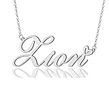 AOLO Zion Heart Name Necklace Silver Stainless