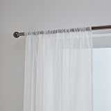 John Aird Lucy Voile Curtains Rod Pocket Slot Top 58x48 White 1 Panel view 3