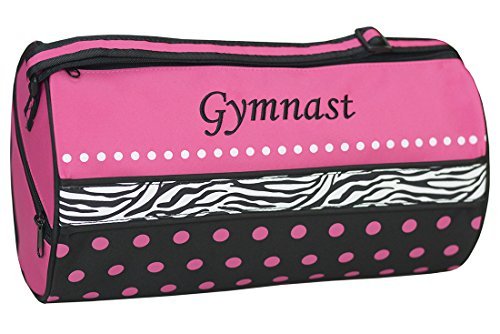 Sassi Designs Zebra and Dots Gymnast Medium Roll Duffel Bag