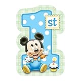 Mickey Mouse 1st Birthday Invitations w/ Envelopes (8ct)