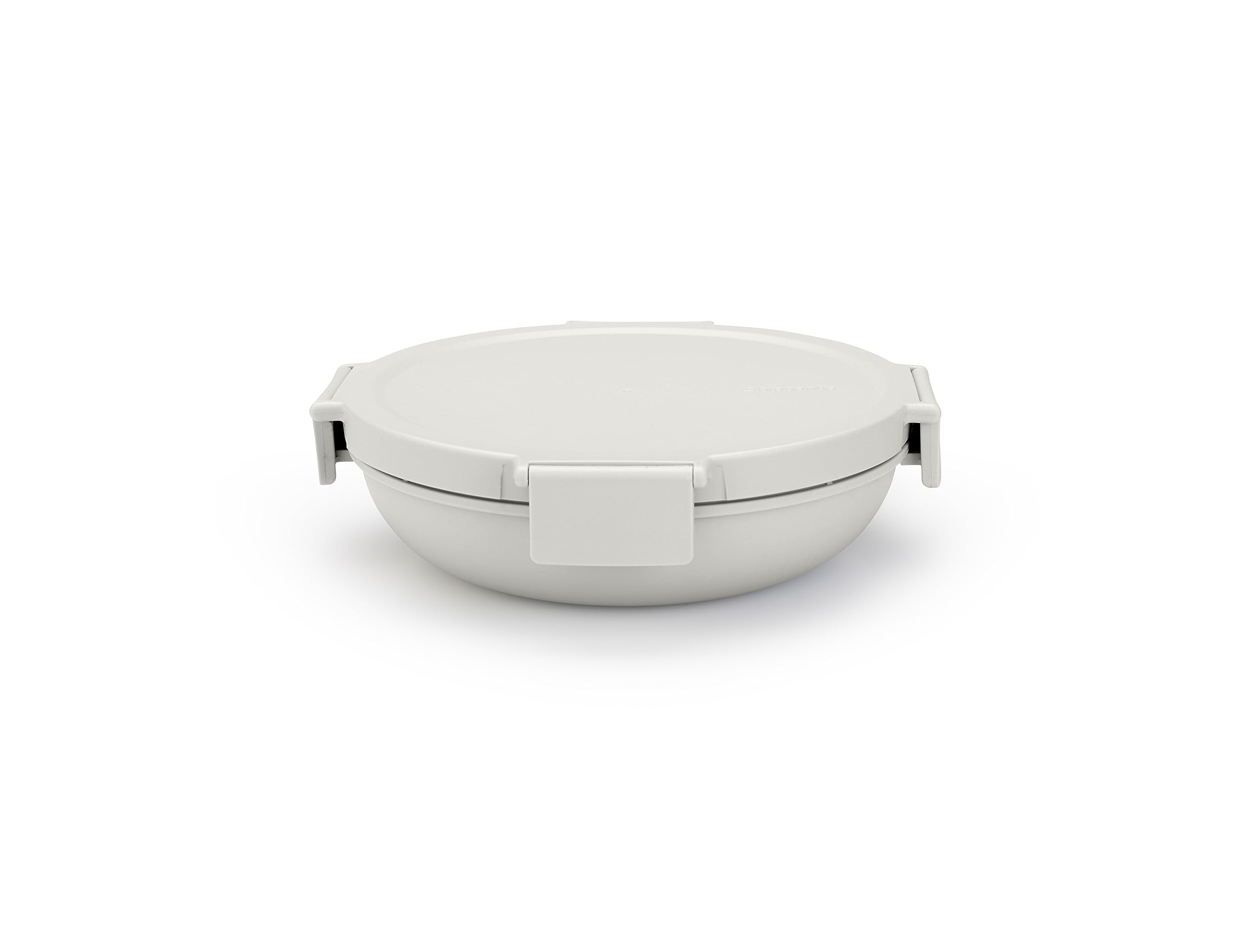 Brabantia - Make & Take Lunch Bowl 1L - Compact Flat Design - Airtight Closure - Leakproof - Lid with Clips - Suitable for Freezer - Dishwasher & Microwave Safe - Light Grey