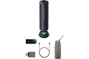 Insta360 Wave AI Conference Speakerphone with Bluetooth, Noise-Canceling Mics, Beamforming, Zoom Certified, AI Transcription 