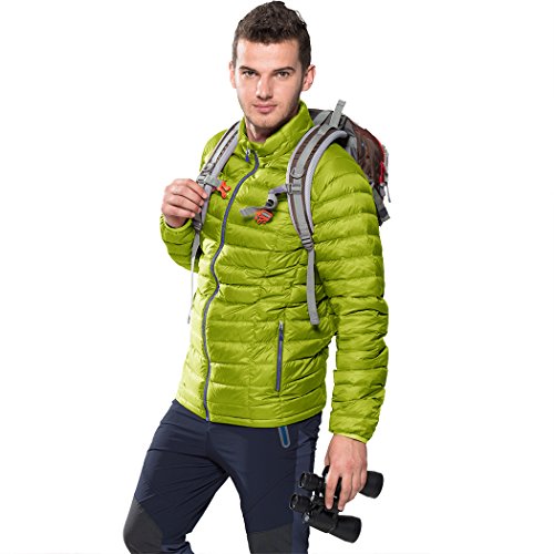 SCALER Men's Packable Lightweight Goose Down Jacket & Winter Coats (Small, Yellow)