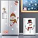 Whaline 64Pcs Christmas Stickers for Refrigerator,Window and Wall,Snowman Snowflakes Christmas Window Clings Decal Stickers,Holiday Xmas Decorations for Fridge, Door, Garage, Office Cabinets(4 Sheets)