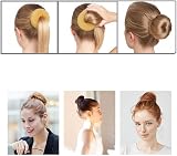 Kjzeex 3 Piece Doughnut Hair Bun Maker Set Brown Elastic Bands U Clips view 5