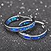 Bamos Opal Hoop Stud Earrings for Women and Girls Engagement Girls Birthday Stone Earrings(Blue Opal Without Stone)