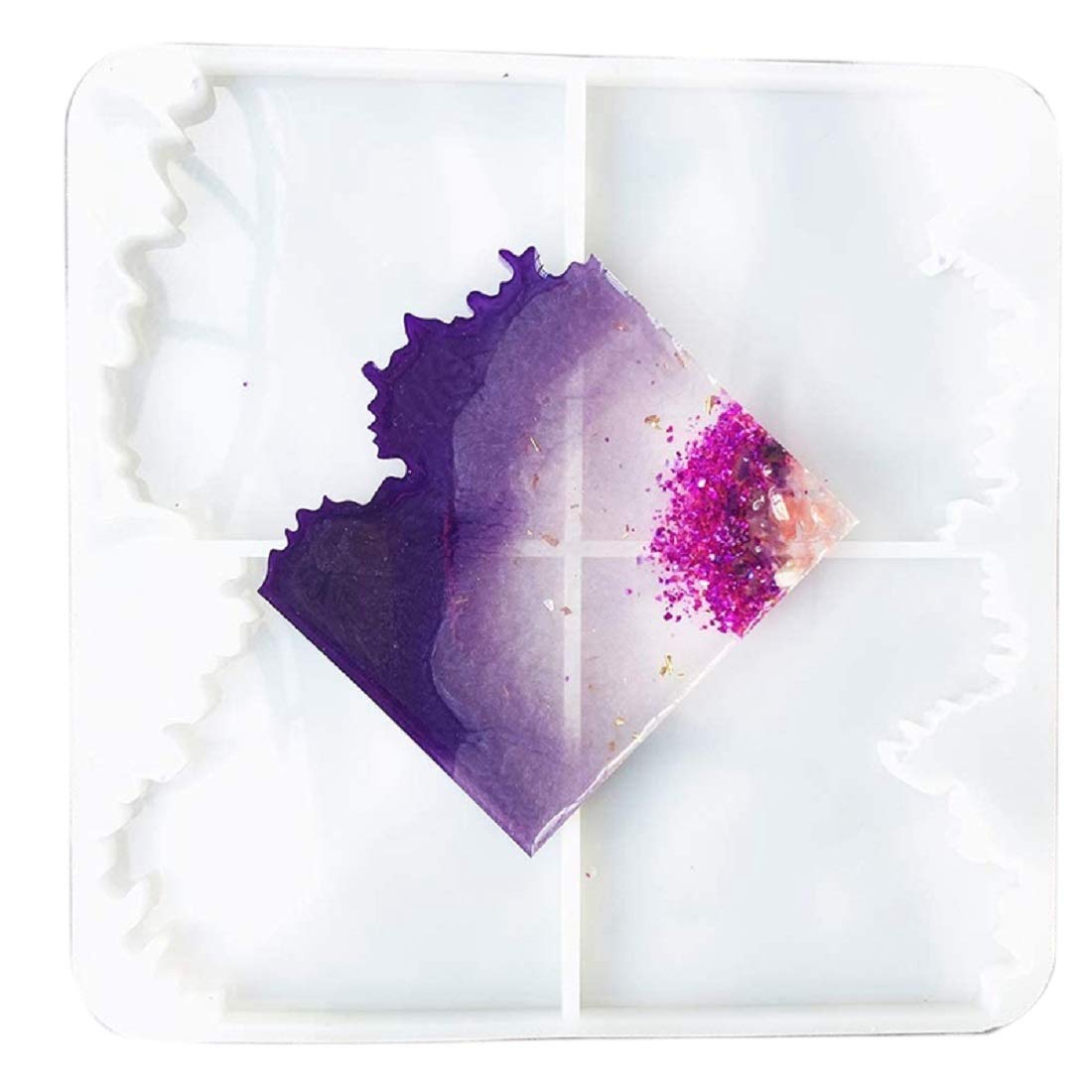 Yalulu Coaster Resin Molds, Wave Agate Geode Resin Casting Mold Silicone Epoxy Mould Clay Coaster Epoxy Resin Mould for Making Coaster, Bowl Mat Home Decoration
